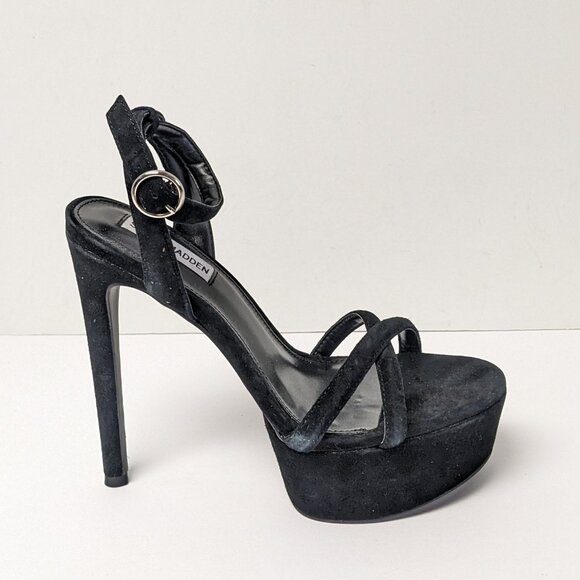 Steve Madden Marciana Platform Heeled Sandals, Black, Women's 9 M - Picture 2 of 6